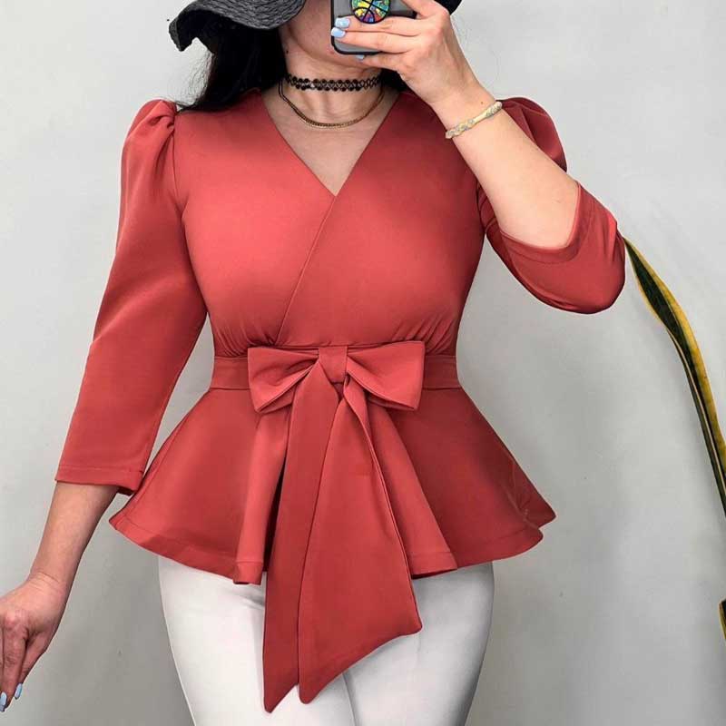 شومیز کتی پاپیونی (پک 8 عددی)