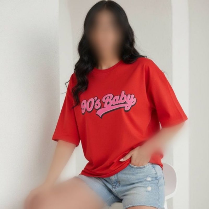 تونیک قواره دار چاپ 90s Baby  ( پک 7 عددی)