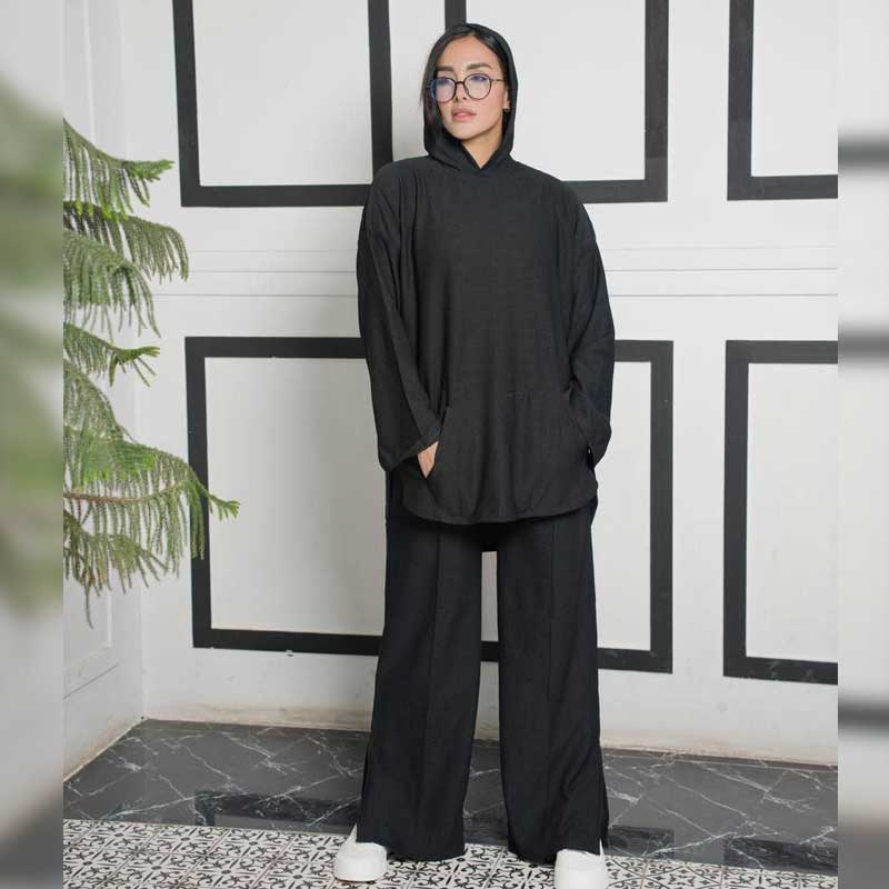 هودی شلوار قواره دار بیسکوییتی ( پک 3 عددی)