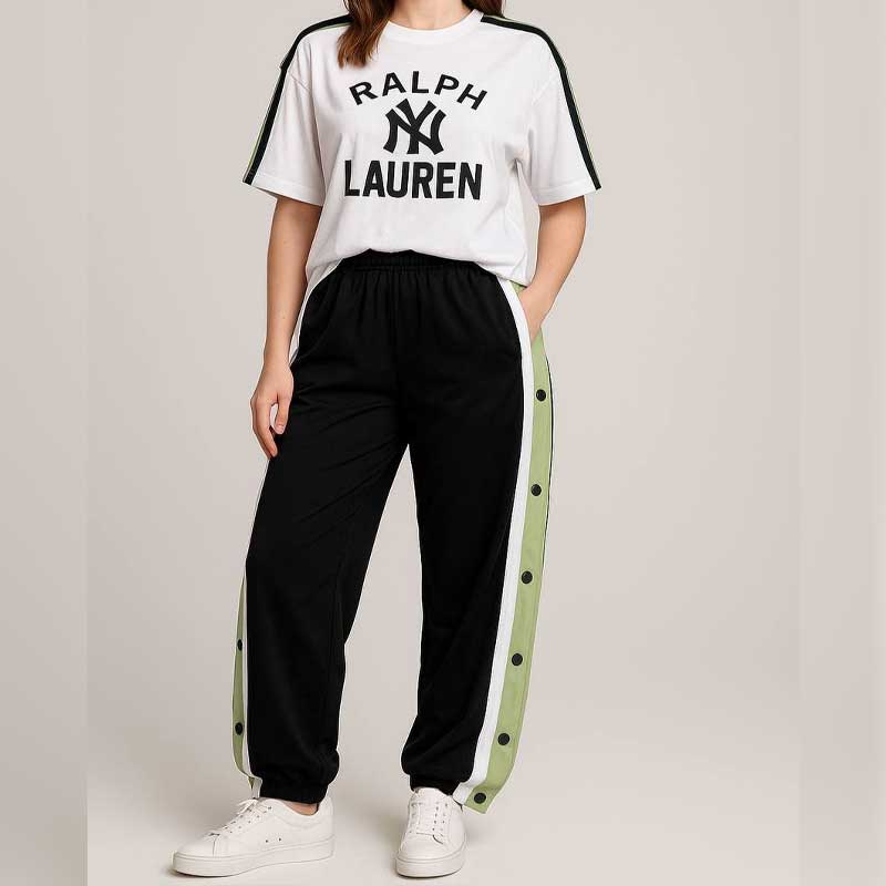 ست تیشرت شلوار بقل دکمه ای (پک 5 عددی)