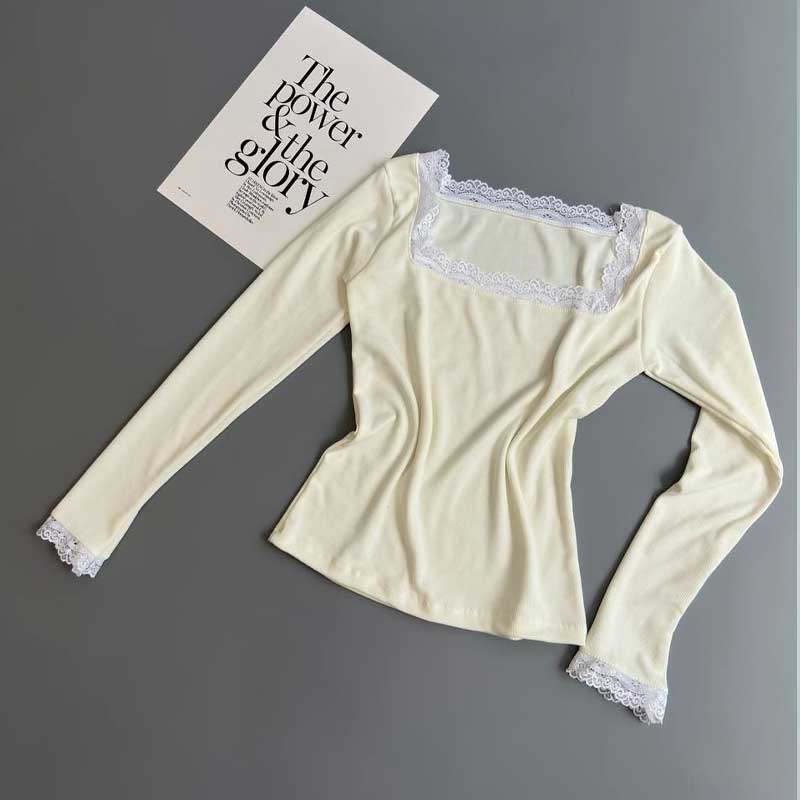 بلوز یقه خشتی گیپور (پک 6 عددی)