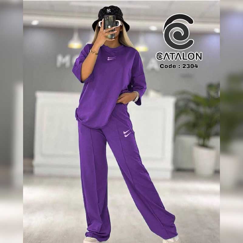 بلوز شلوار خط اتو (چاپ دونایک ) (پک 5 عددی)