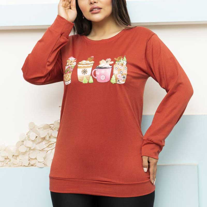 بلوزاستین بلند(چاپ بستنی) (پک 6 عددی)