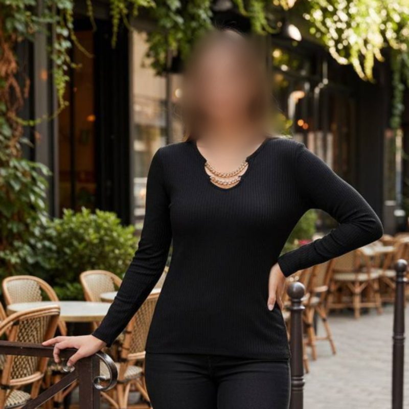 بلوز استین دار یقه کارتیر (پک 6 عددی)