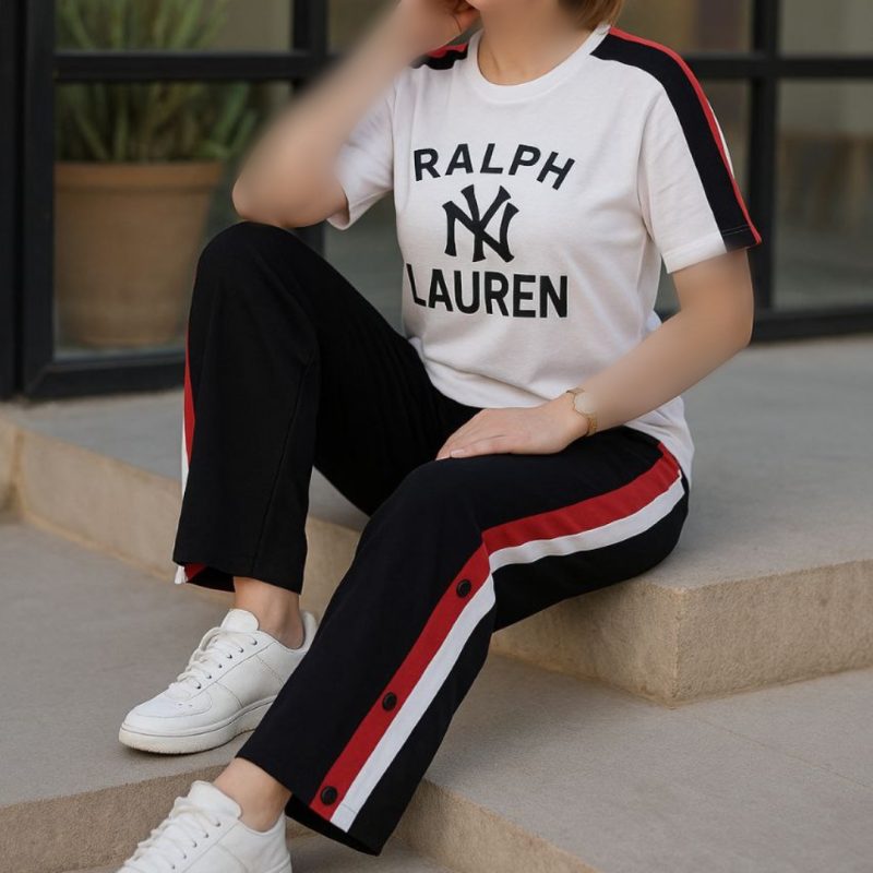 ست تیشرت شلوار بقل دکمه ای (پک 5 عددی)