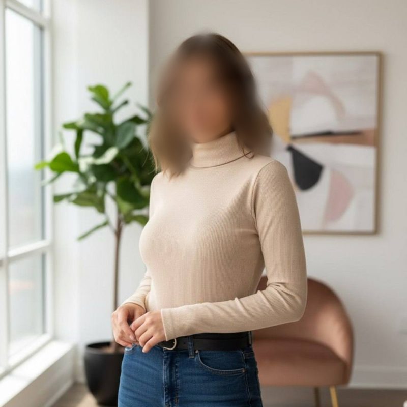 کراپ جلو دوخت یقه اسکی(پک 6 عددی)