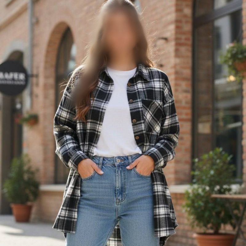 مانتو جلو دکمه جیبدار عمده (پک 6 عددی)