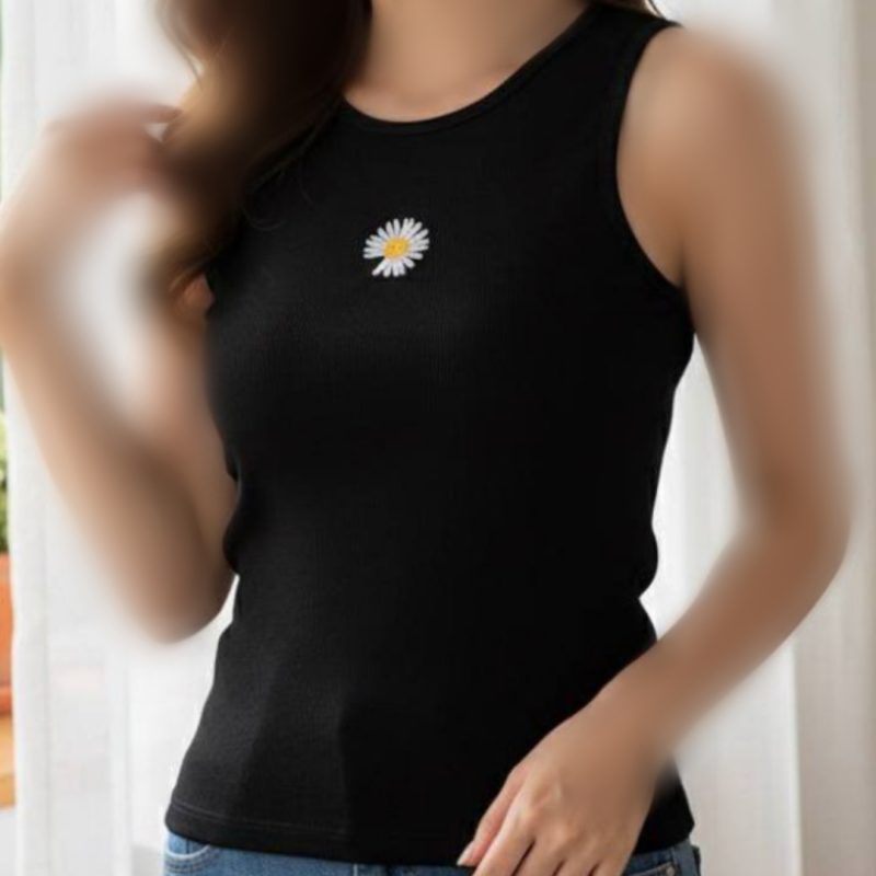 تاپ رکابی گلدوزی بابونه (پک 6 عددی)