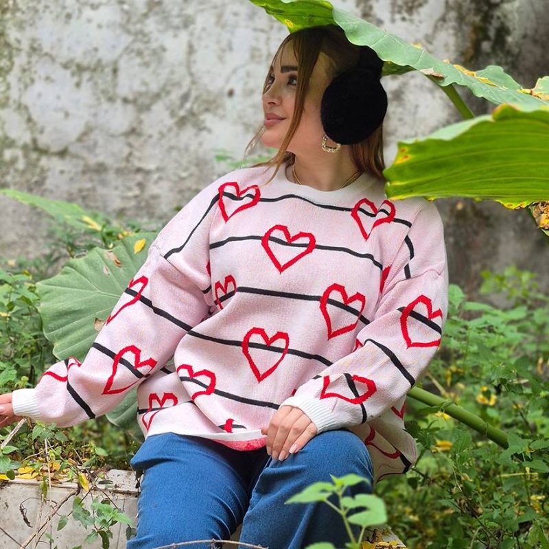 ️تیشرت بافت قلب خطی عمده (پک 6 عددی)