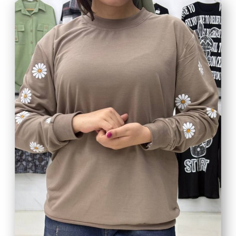 بلوز آستین دار چاپ دار عمده (پک 6 عددی)