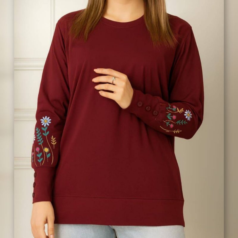 بلوز آستین بلند استین گل عمده (پک ۷ عددی)