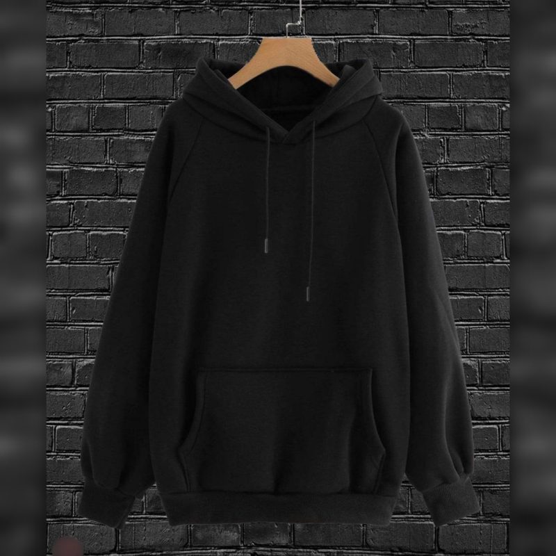 هودی بلند بیسیک مشکی عمده (پک 2 عددی)