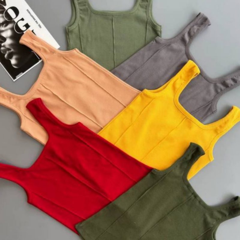 تاپ یقه خشتی جلو‌ ساسون عمده (پک 6 عددی)