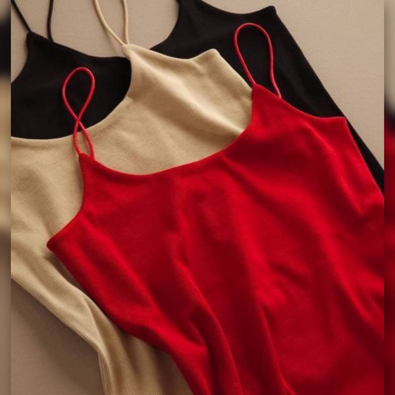 تاپ بلند بند ماکارونی یقه دلبر عمده (پک 6 عددی)