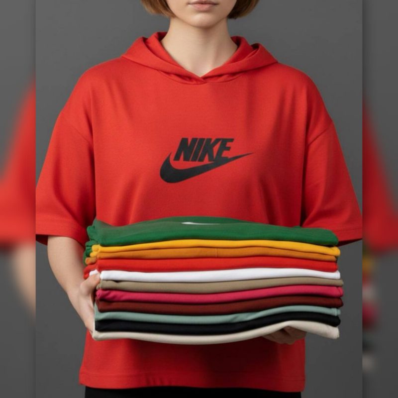 ️️هودی باکسی چاپ نایک عمده (پک 6 عددی)