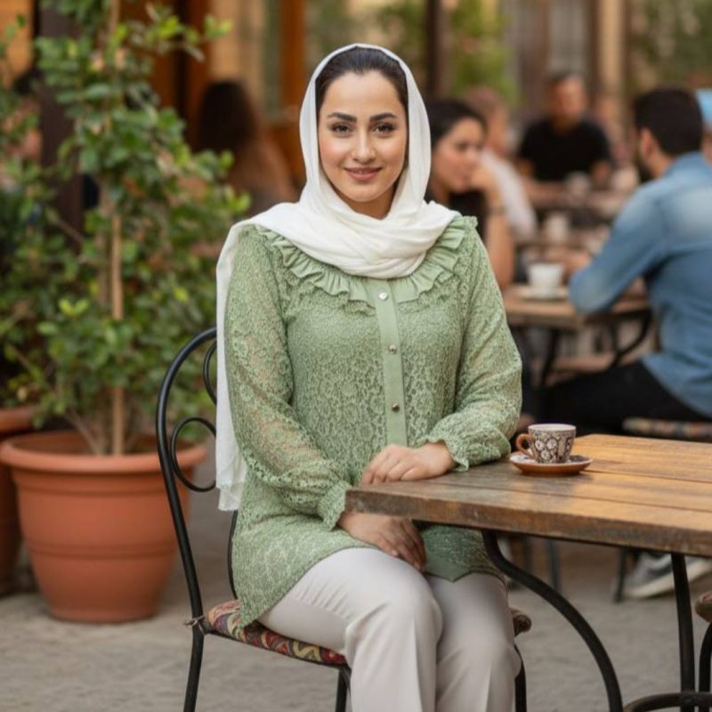 شومیز گیپور دانتل مدل انا عمده (پک 9 عددی)