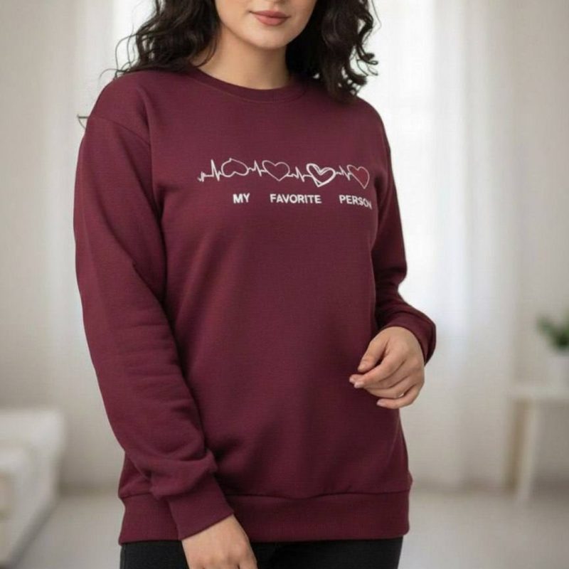 بلوز استین دار چاپ ضربان قلب عمده (پک 7 عددی)