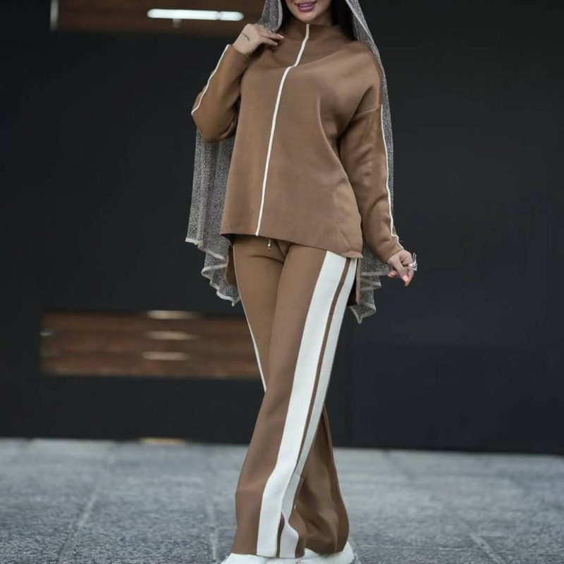 ست بلوز و شلوار بافت نواری عمده (پک 4 عددی)