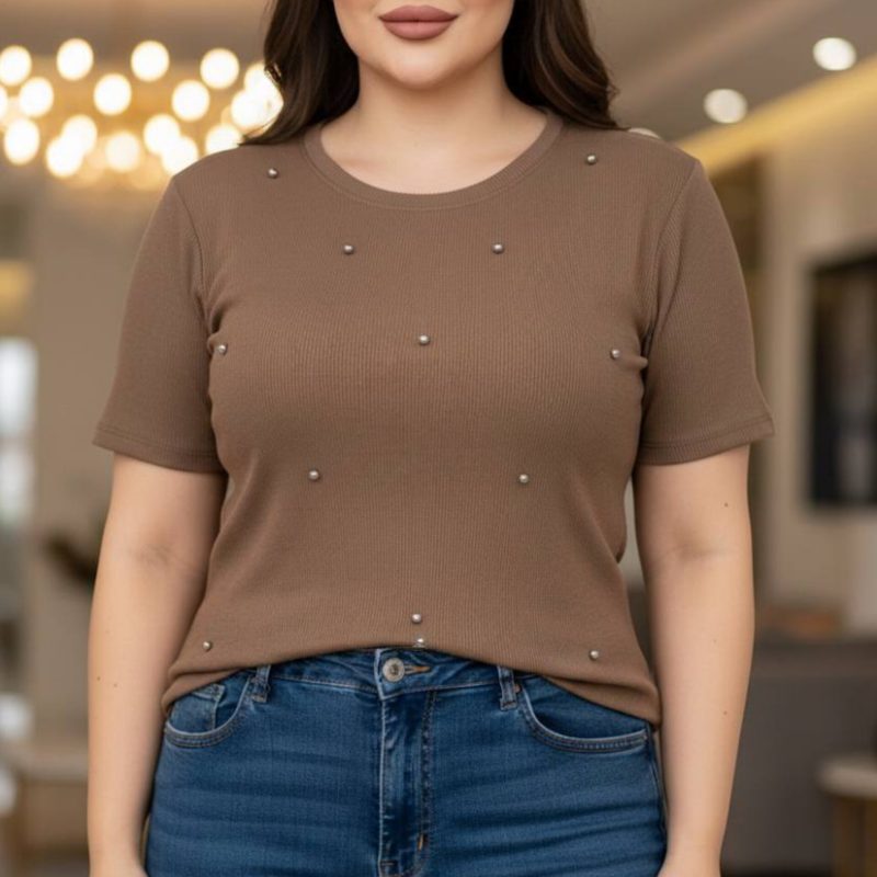 تیشرت بیسیک مرواریدی  عمده (پک 5 عددی)