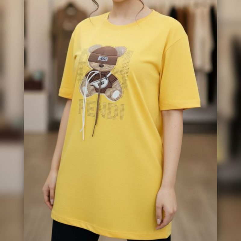 تیشرت لانگ نگینی عمده (پک 6 عددی)️