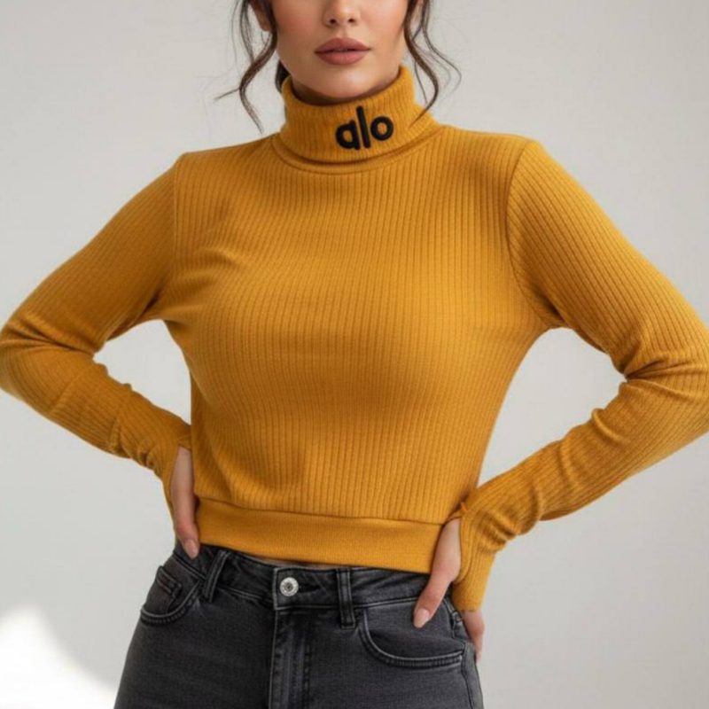 ️نیمتنه یقه اسکی گلدوزی alo عمده (پک 6 عددی)️