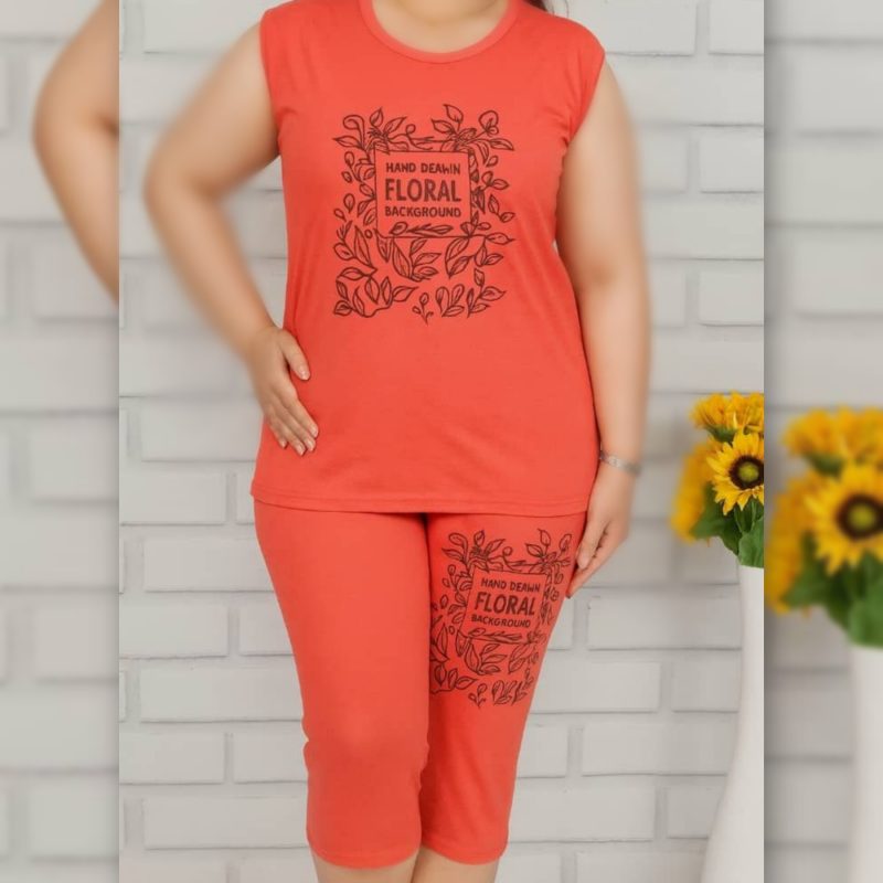 تاپ و شلوارک چاپ فلورال عمده (پک 6 عددی)