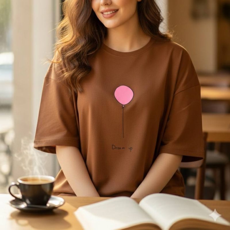 ️تیشرت باکسی ترک چاپ بادکنک عمده (پک 8 عددی)