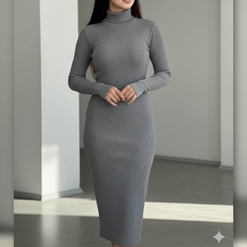 ️ماکسی بلند یقه اسکی عمده (پک 3 عددی)️