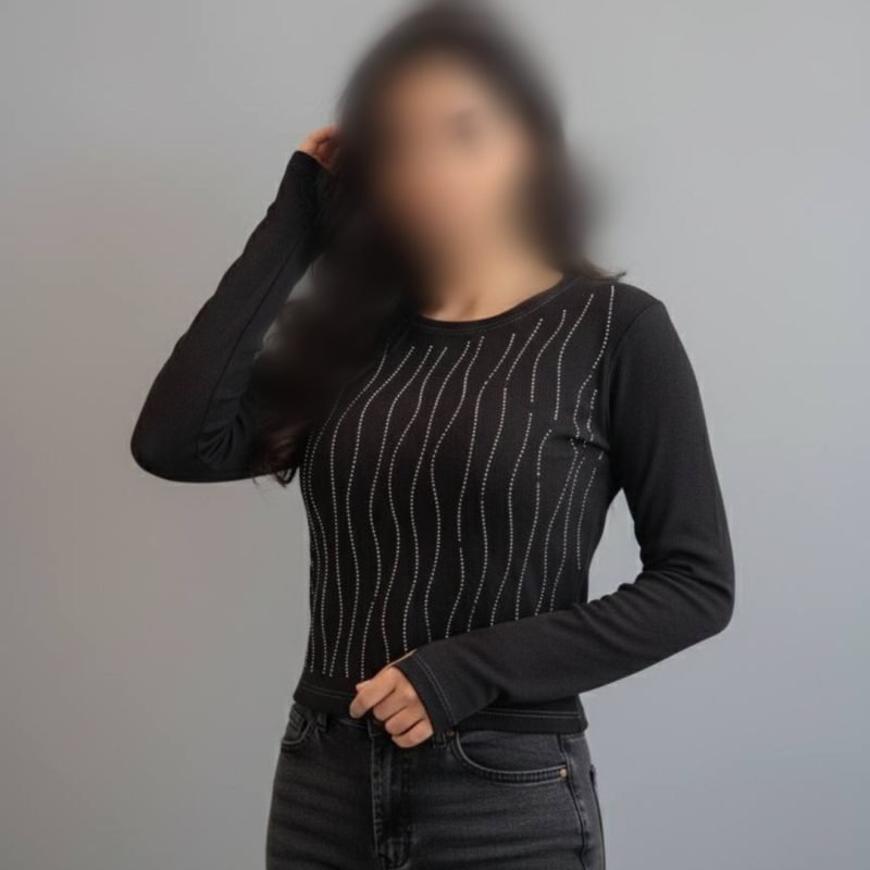 ️نیمتنه نگینی استین فینگری عمده (پک 5 عددی)️