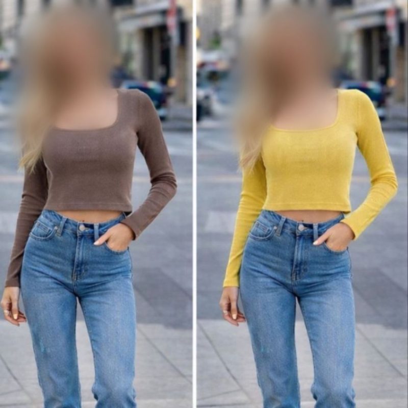 بلوز بیسیک یقه خشتی عمده (پک 6 عددی)