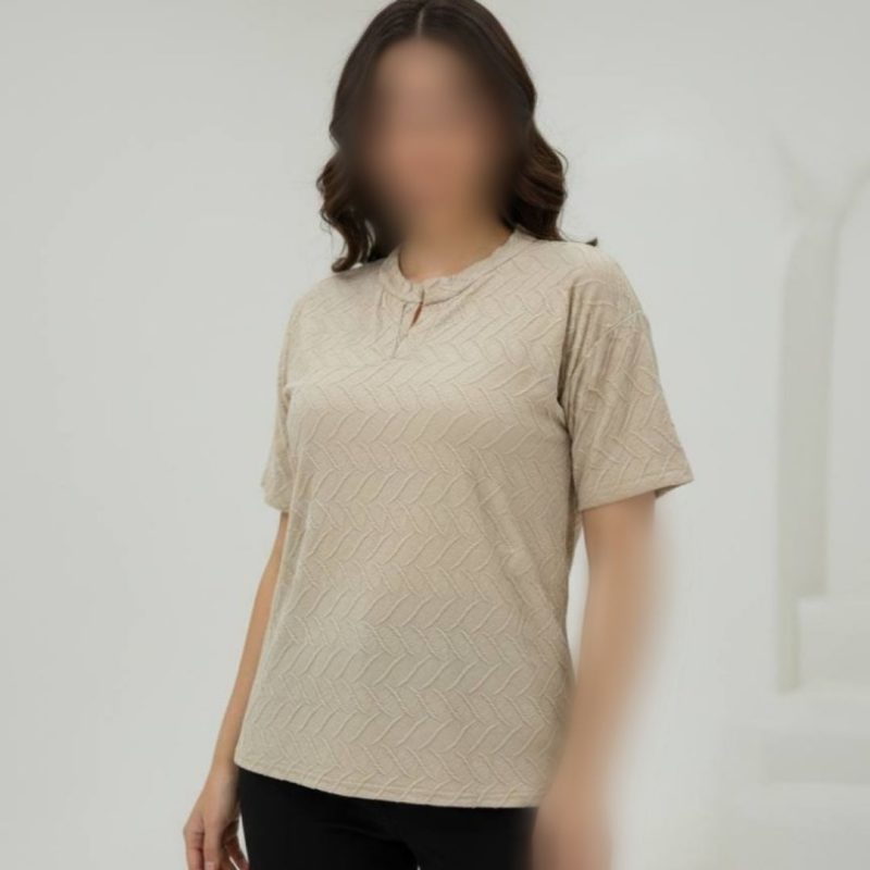 تیشرت یقه گرد قاپکدار عمده (پک 4 عددی)