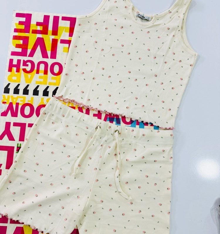 ست کراپ و‌ شورتک zara عمده (پک 6 عددی)