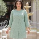 مانتو یقه گرد دکمه چوبی عمده (پک 6 عددی)