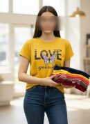 تیشرت استین سرخود LOVE عمده (پک 5 عددی)