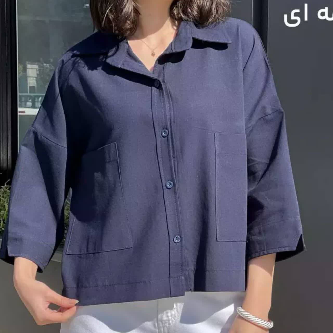 شومیز باکسی دوجیب عمده (پک 3 عددی)