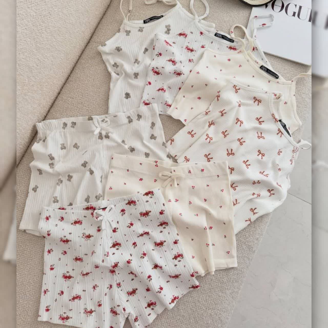 ست تاپ شورتک ZARA عمده (پک 6 عددی)