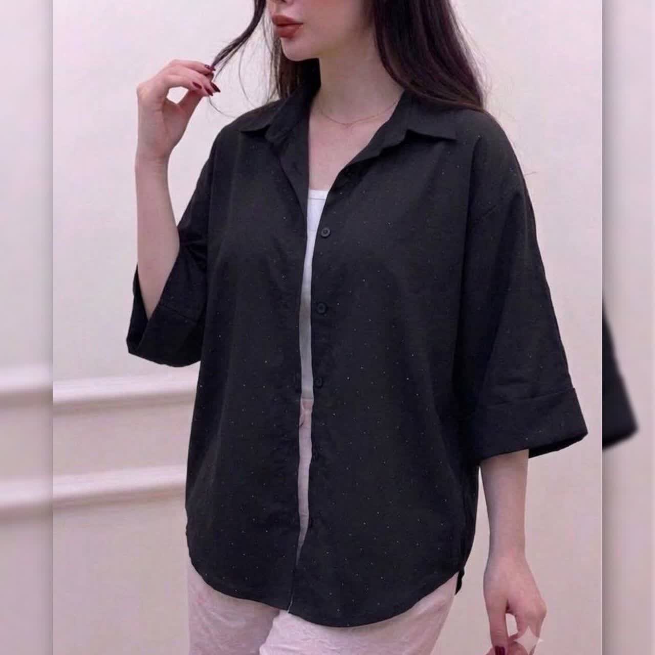 شومیز محرمی نگینی قد ۷۰ عمده (پک 6 عددی)