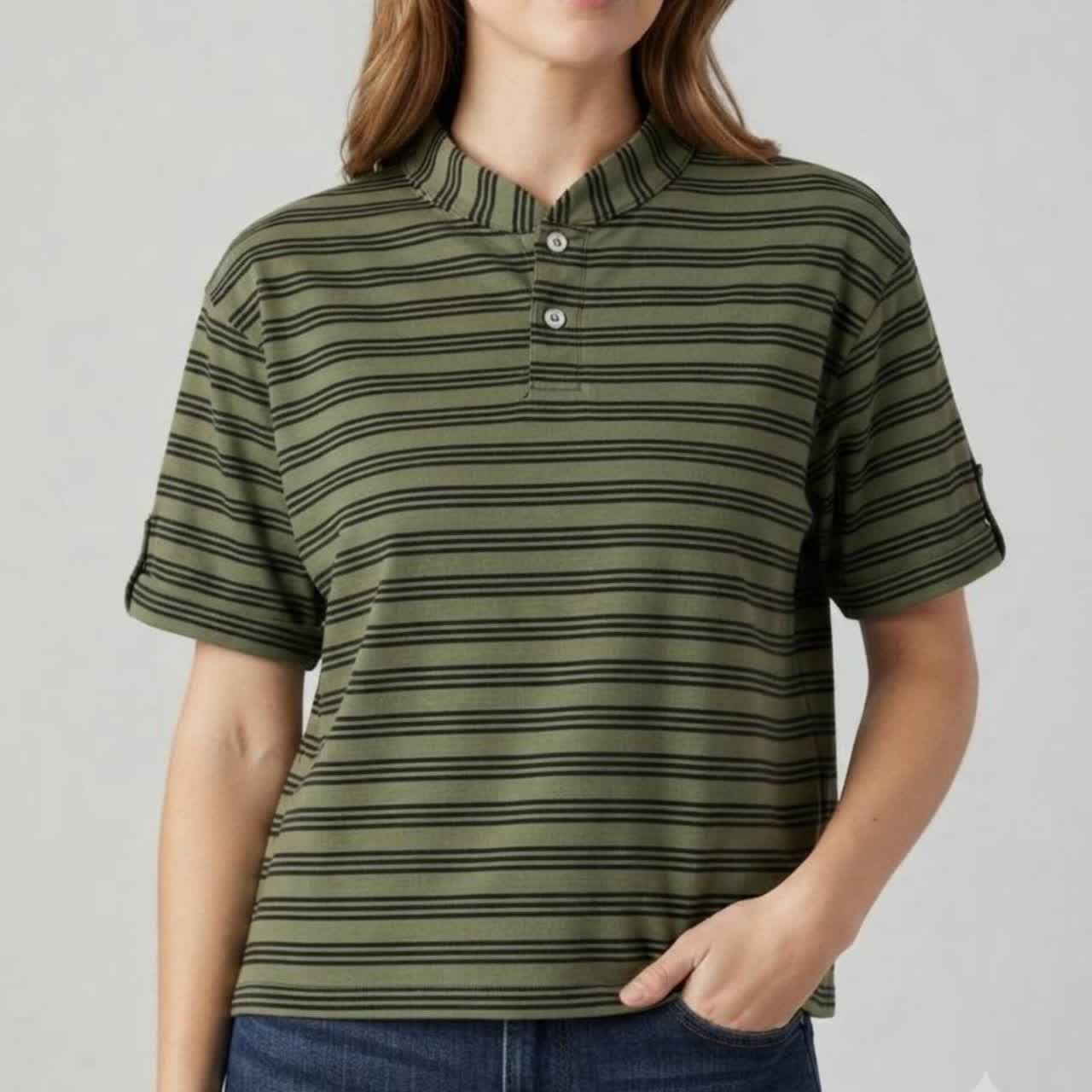 تیشرت باکسی دکمه چوبی عمده (پک 4 عددی)